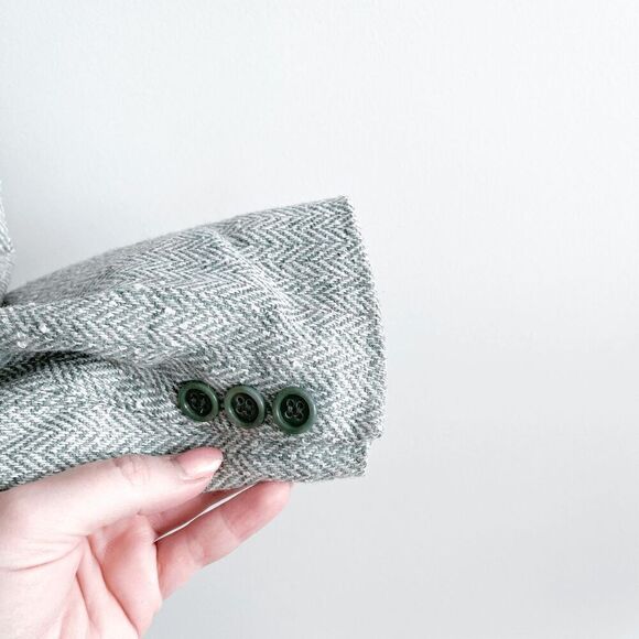 Arnold Palmer Mens Tweed Wool Herringbone Sport Coat Blazer Jacket Green Size 42 - Picture 3 of 12